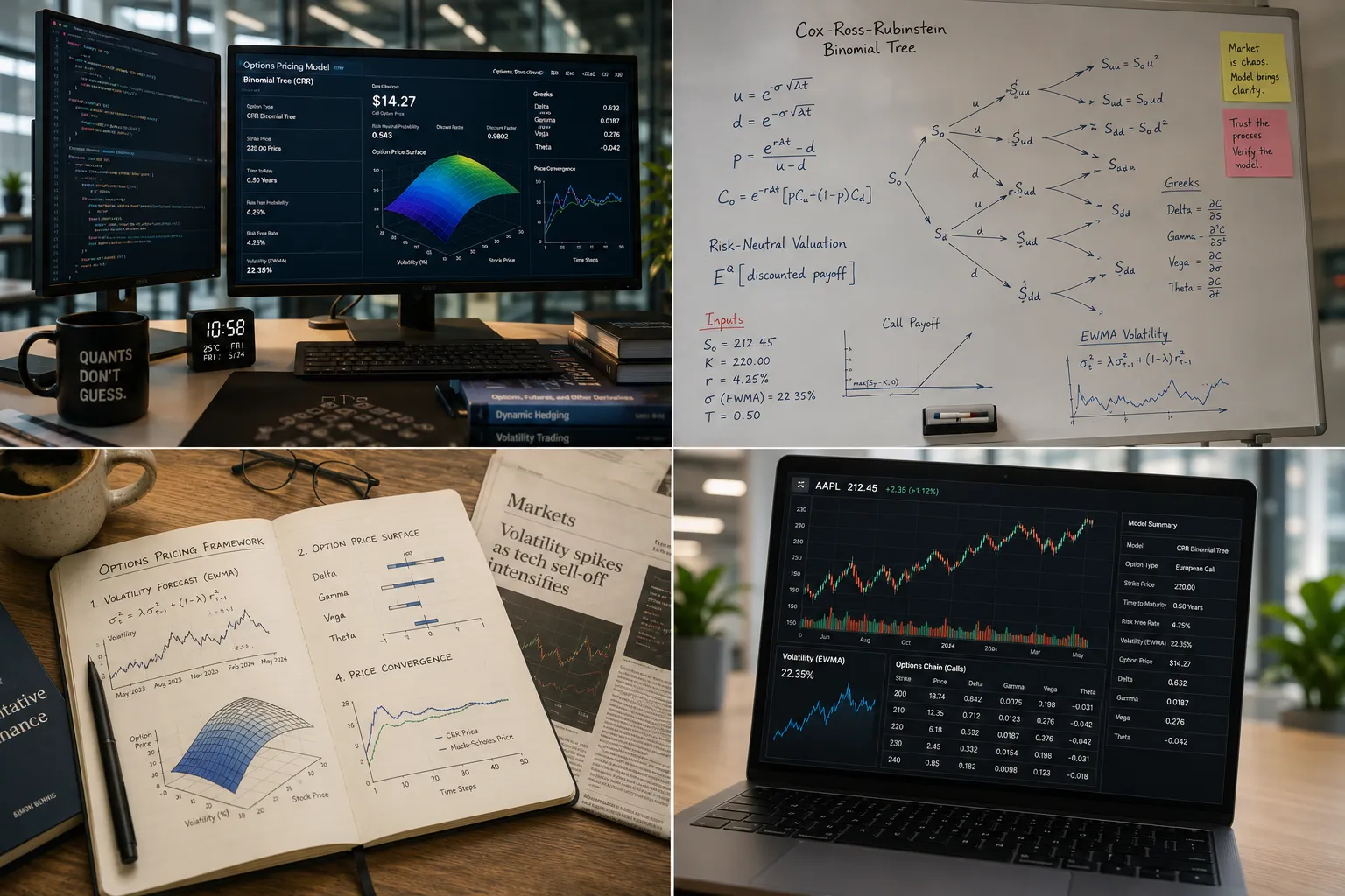QUANTDEVS — Options pricing and risk analysis CLI splash screen
