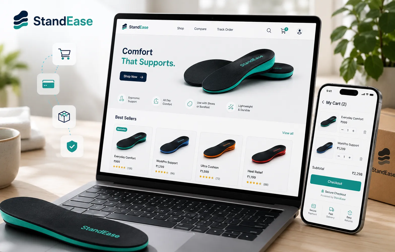 StandEase — E-Commerce platform checkout and product pages